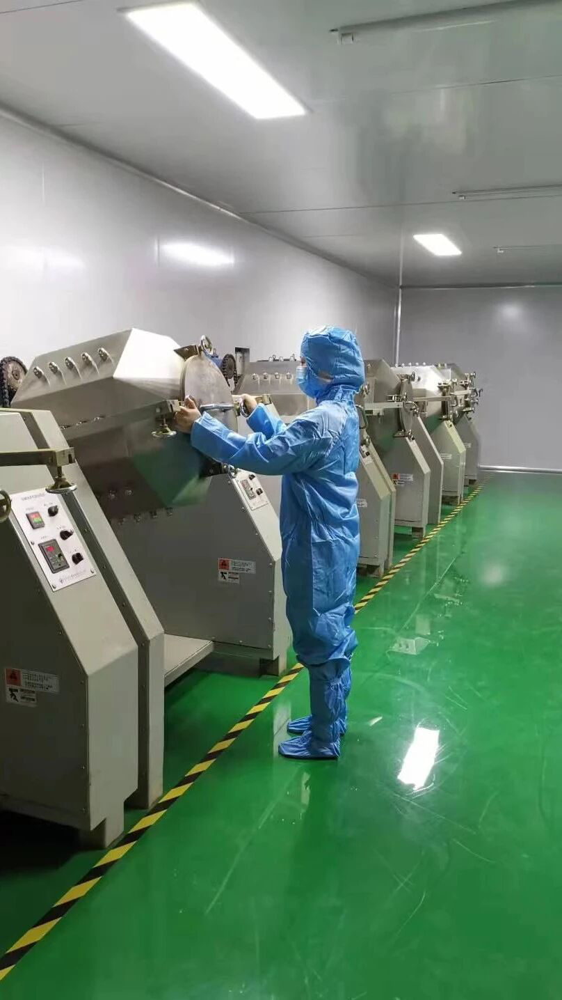 Matcha production equipment in the manufacturing partner's production environment
