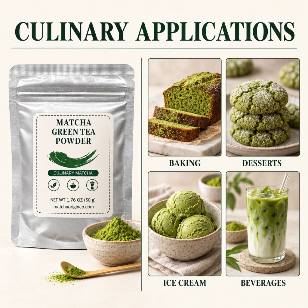 Processed / Baked Color for Culinary Matcha Powder for Baking & Food Manufacturing