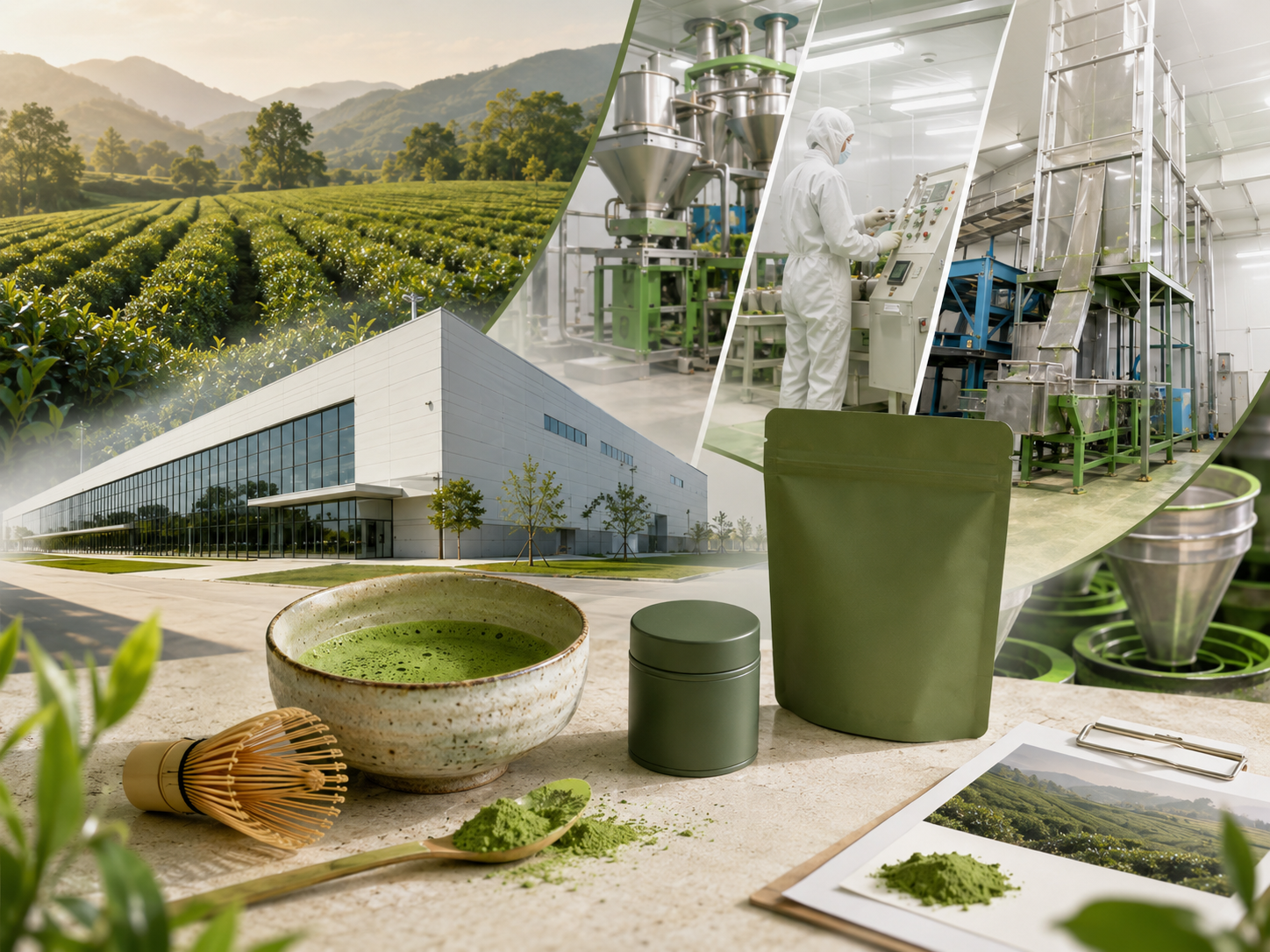 Tea garden and clean matcha production partner facility