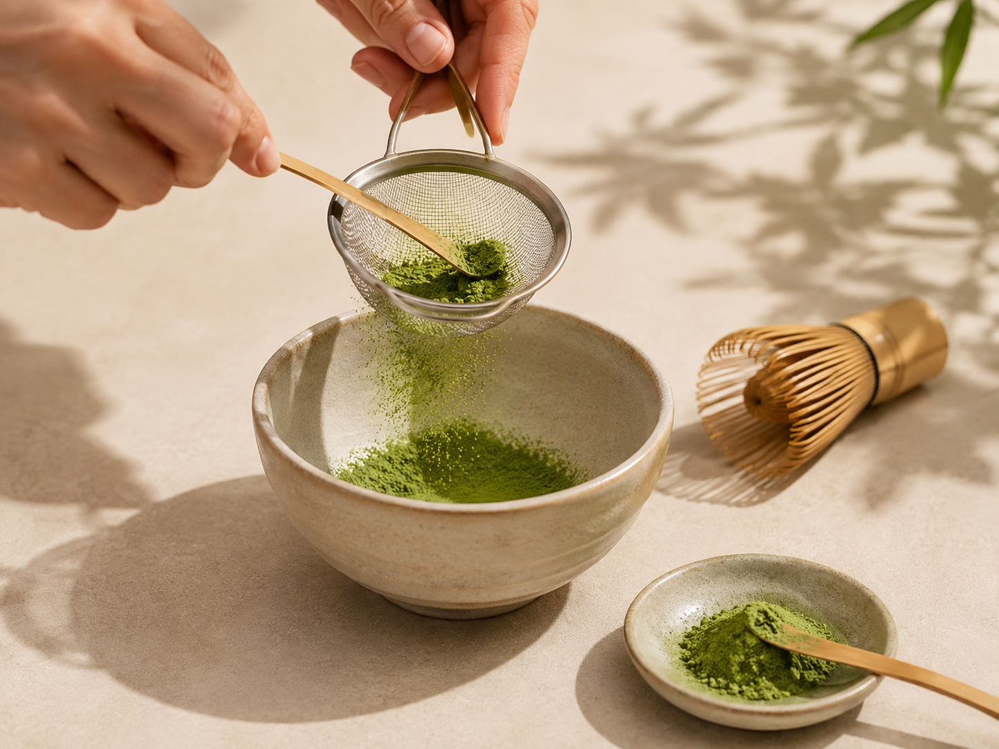 Sifting matcha