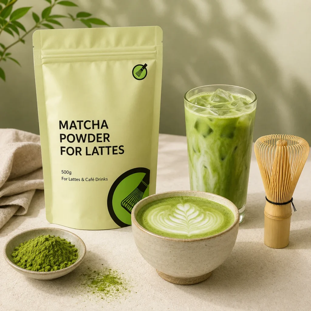 Finished Latte for Premium Beverage Matcha Powder