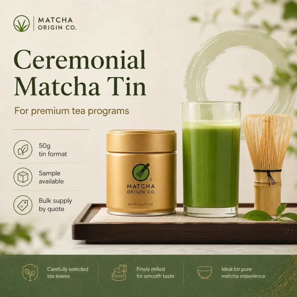 Whisked Color for Private Label Ceremonial Matcha Tin