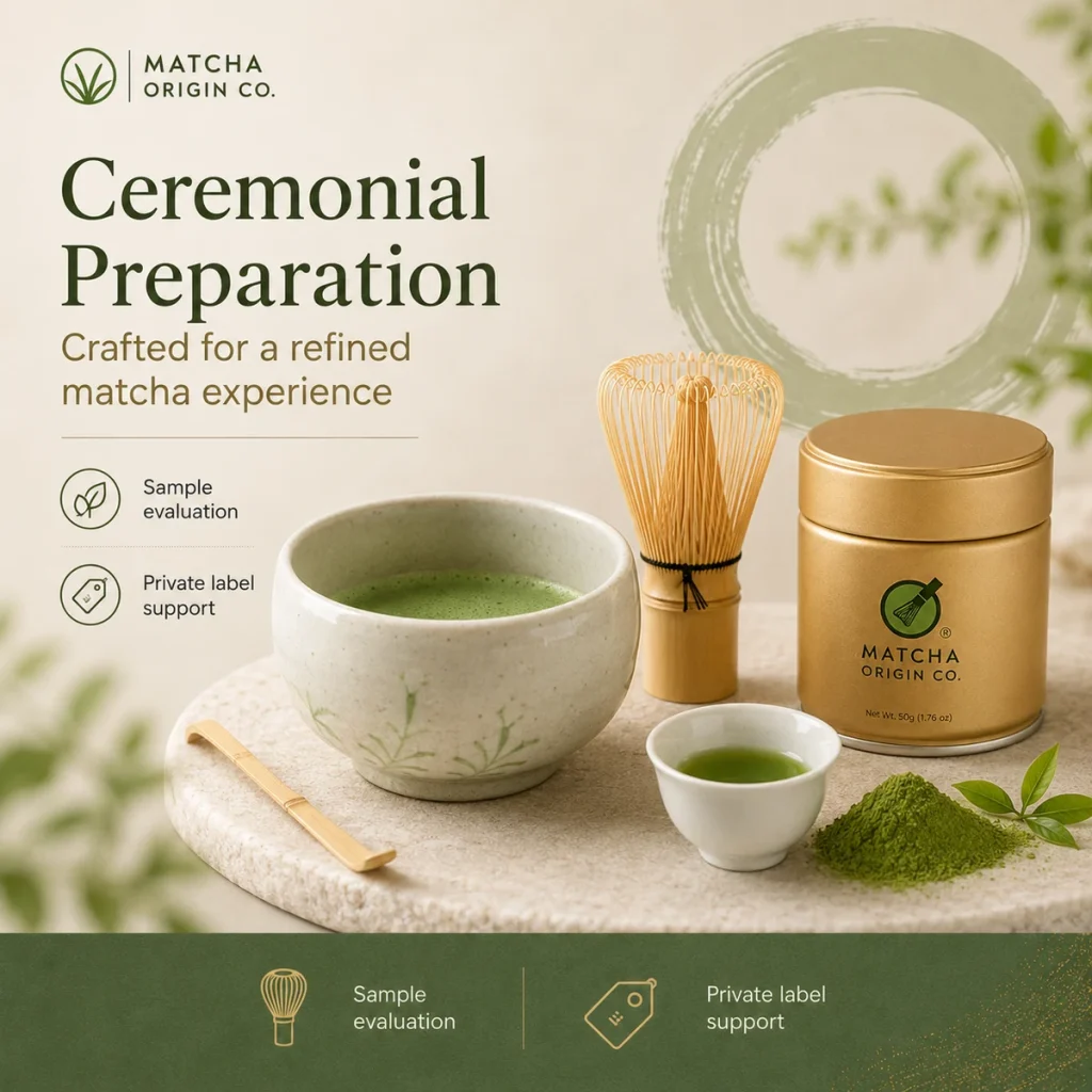 Finished Cup for Private Label Ceremonial Matcha Tin