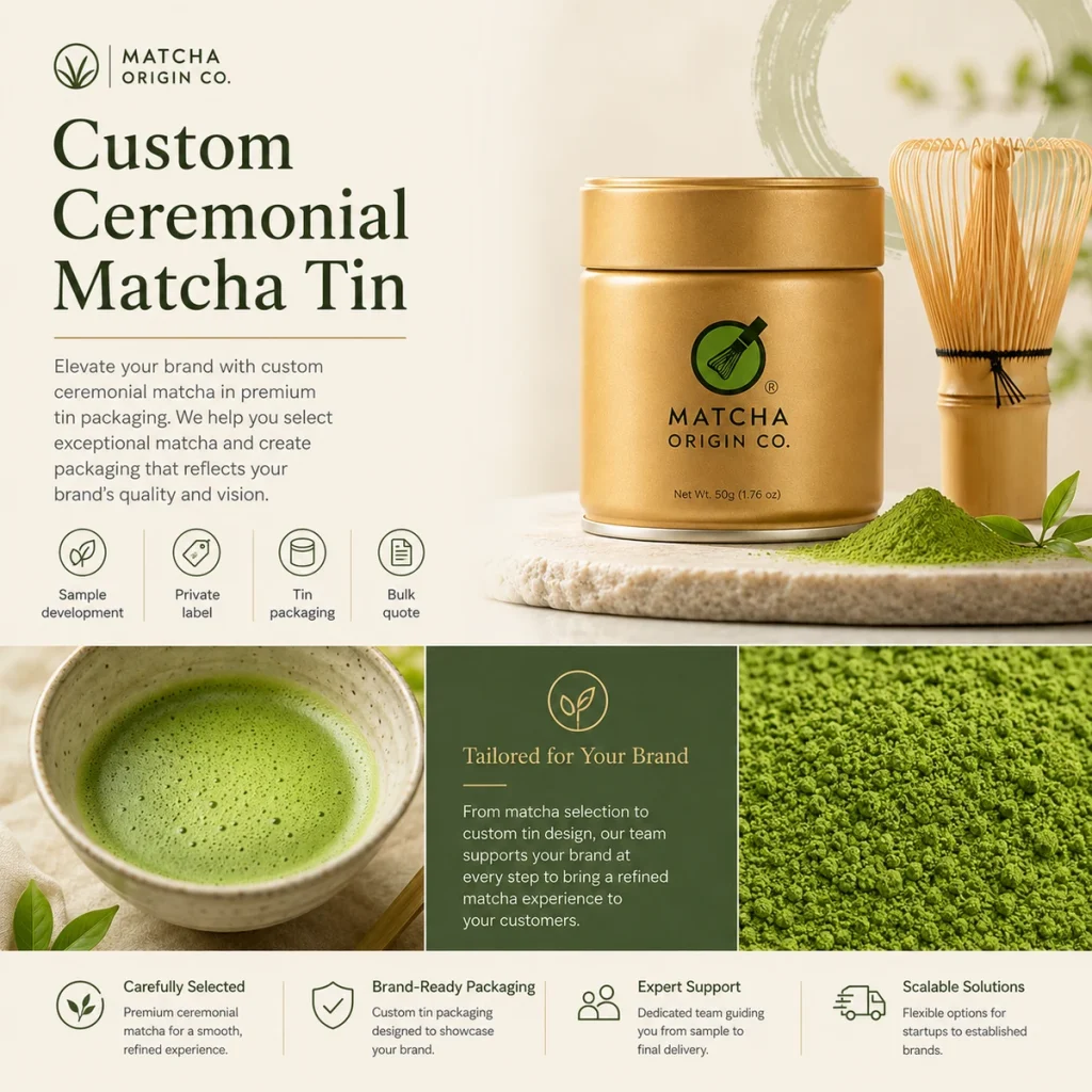 Foam & Texture for Private Label Ceremonial Matcha Tin
