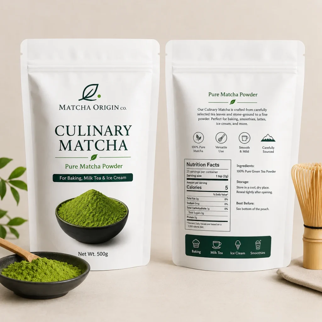 Private label support for Foodservice Culinary Matcha Powder for Baking, Milk Tea & Ice Cream