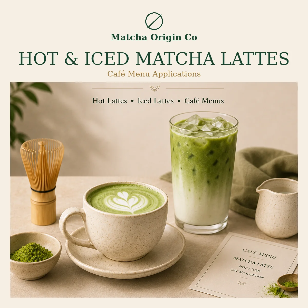 Hot and iced matcha latte applications
