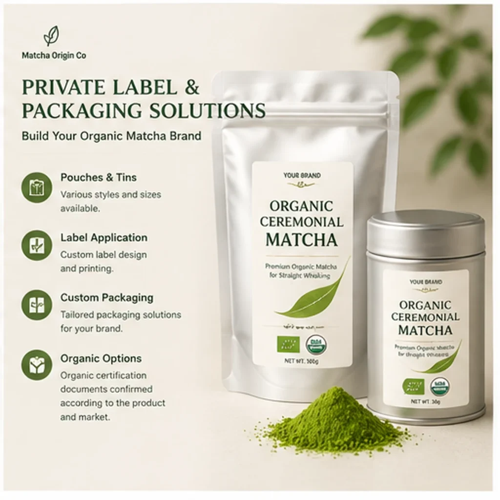 Private label support for Organic Ceremonial Matcha Powder