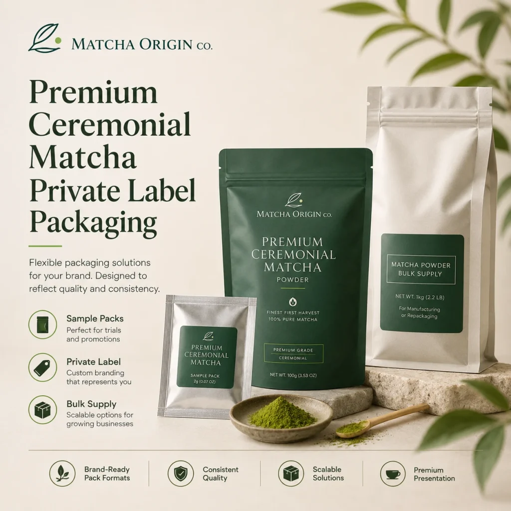 Private label support for Premium Ceremonial Matcha Powder