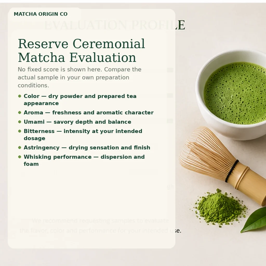 Finished Cup for Reserve Ceremonial Matcha Powder